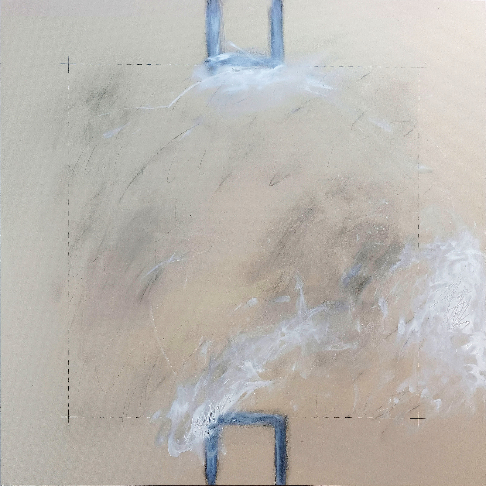 IVK_H_260331_12 Uhr 45 — Mischtechnik auf Karton, 70 × 70 cm, 2026