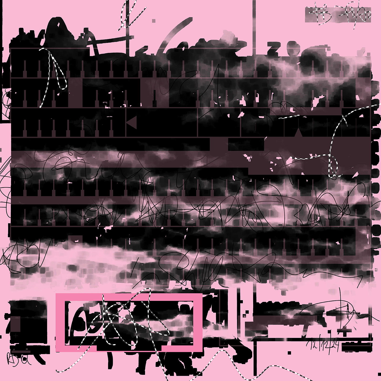 Klimazahltag 4.0 — Mischtechnik auf FineArt Print, 90 × 90 cm, 2024