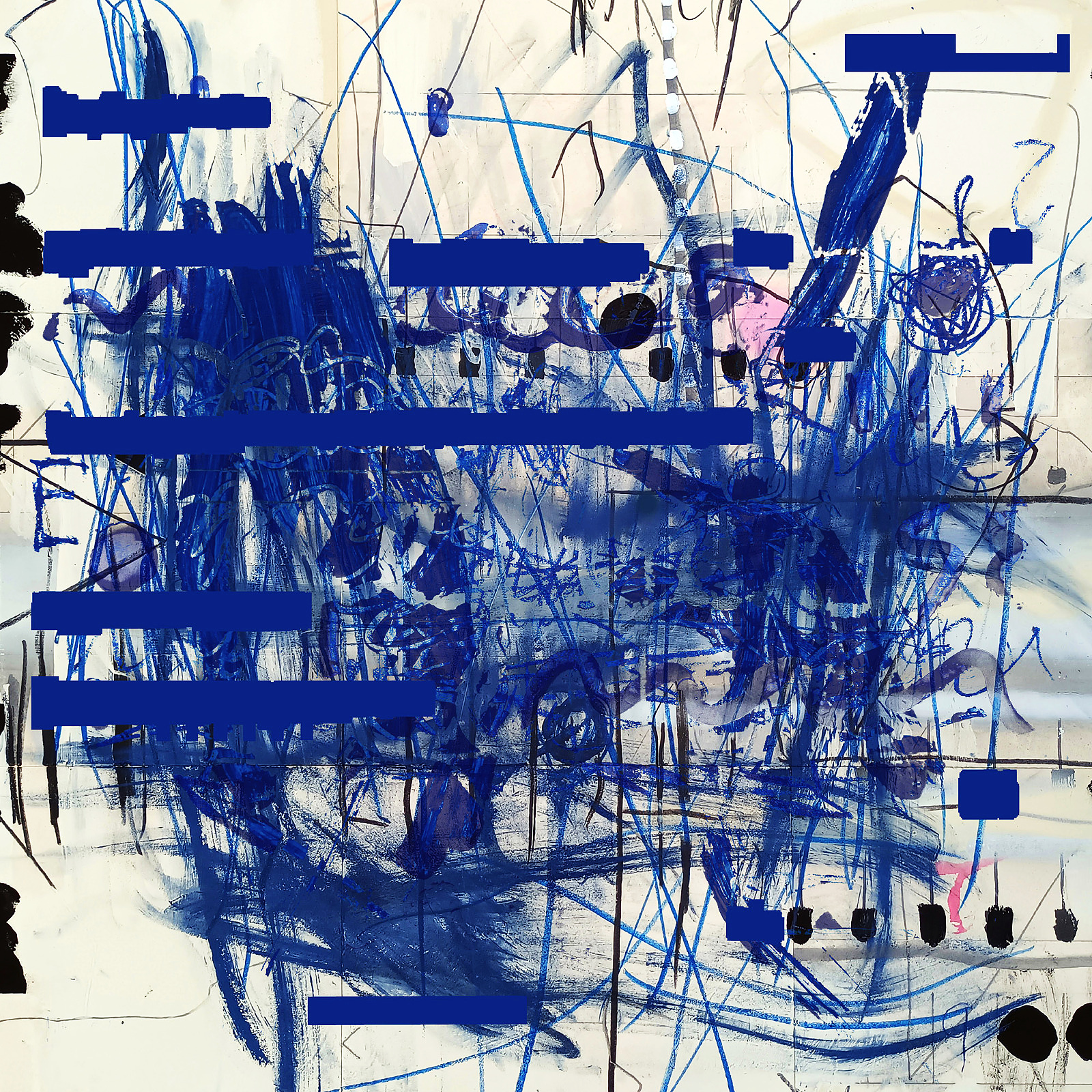 Wetterkapriolen im Formular — Mischtechnik auf Karton, 120 × 120 cm, 2024