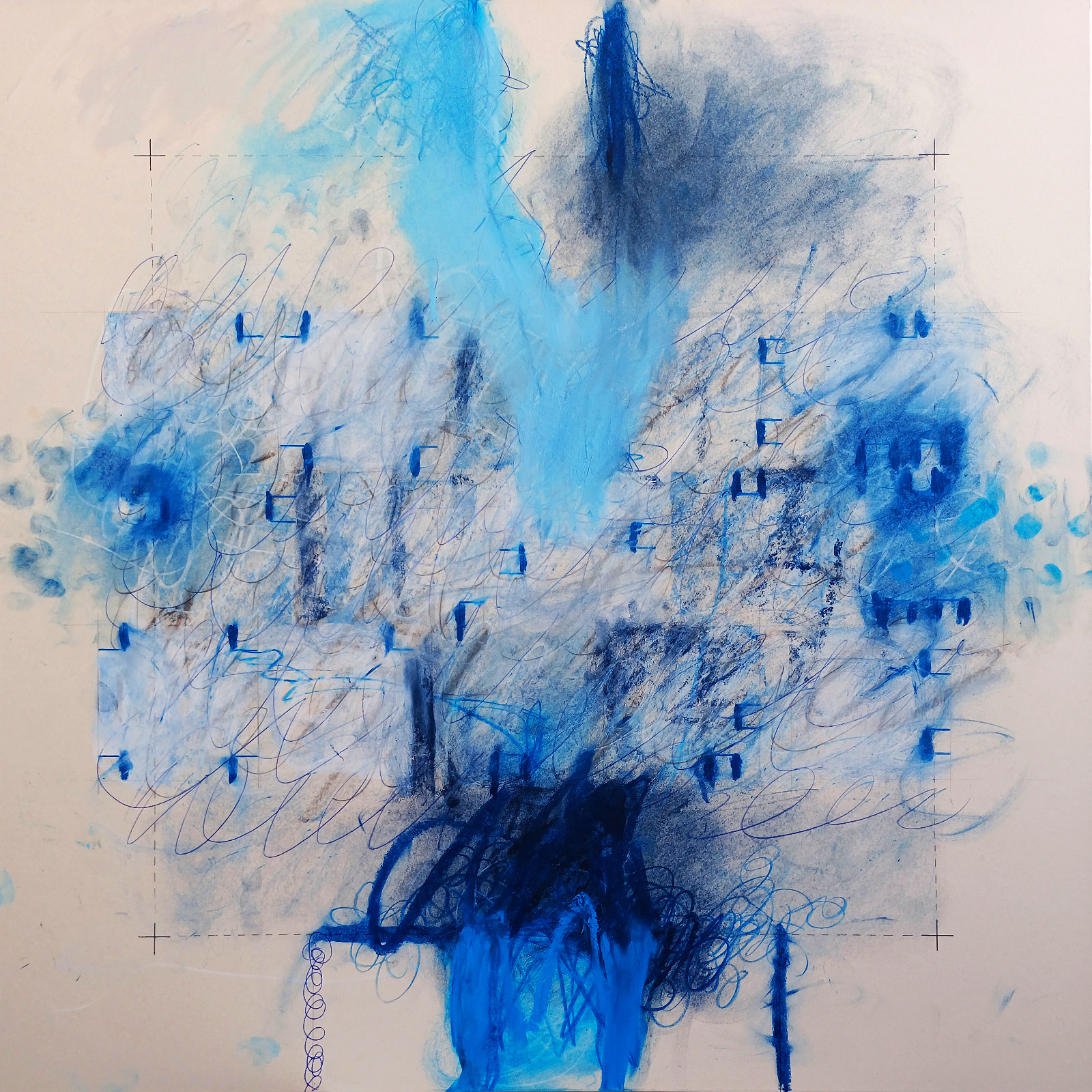 IVK_H_260406_17 Uhr 01 — Mischtechnik auf Karton, 70 × 70 cm, 2026