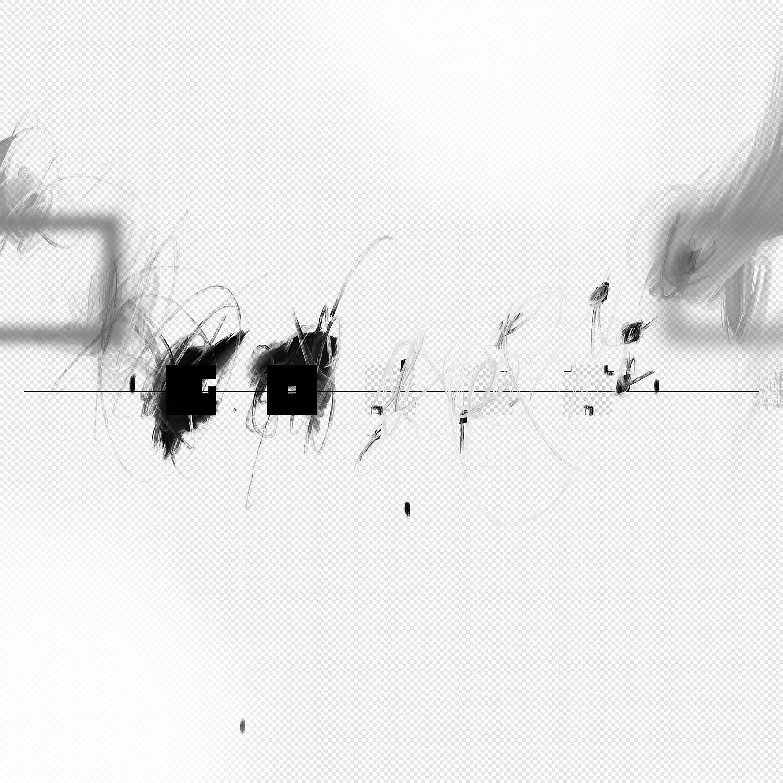 Partiturkollaps Gonna — Mischtechnik auf FineArt Print, 70 × 70 cm, 2026