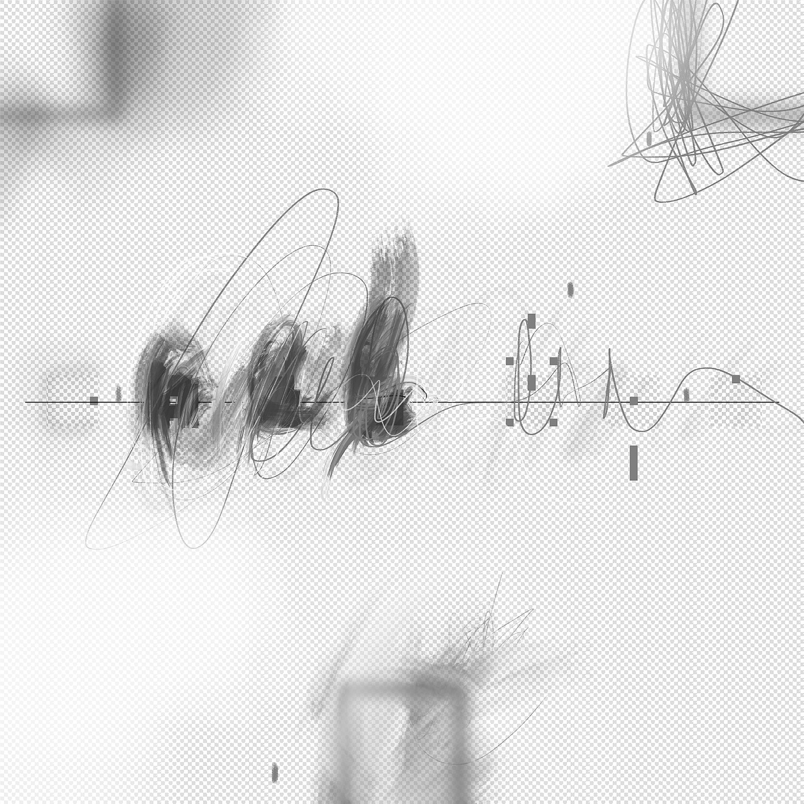 Partiturkollaps Call you — Mischtechnik auf FineArt Print, 70 × 70 cm, 2026