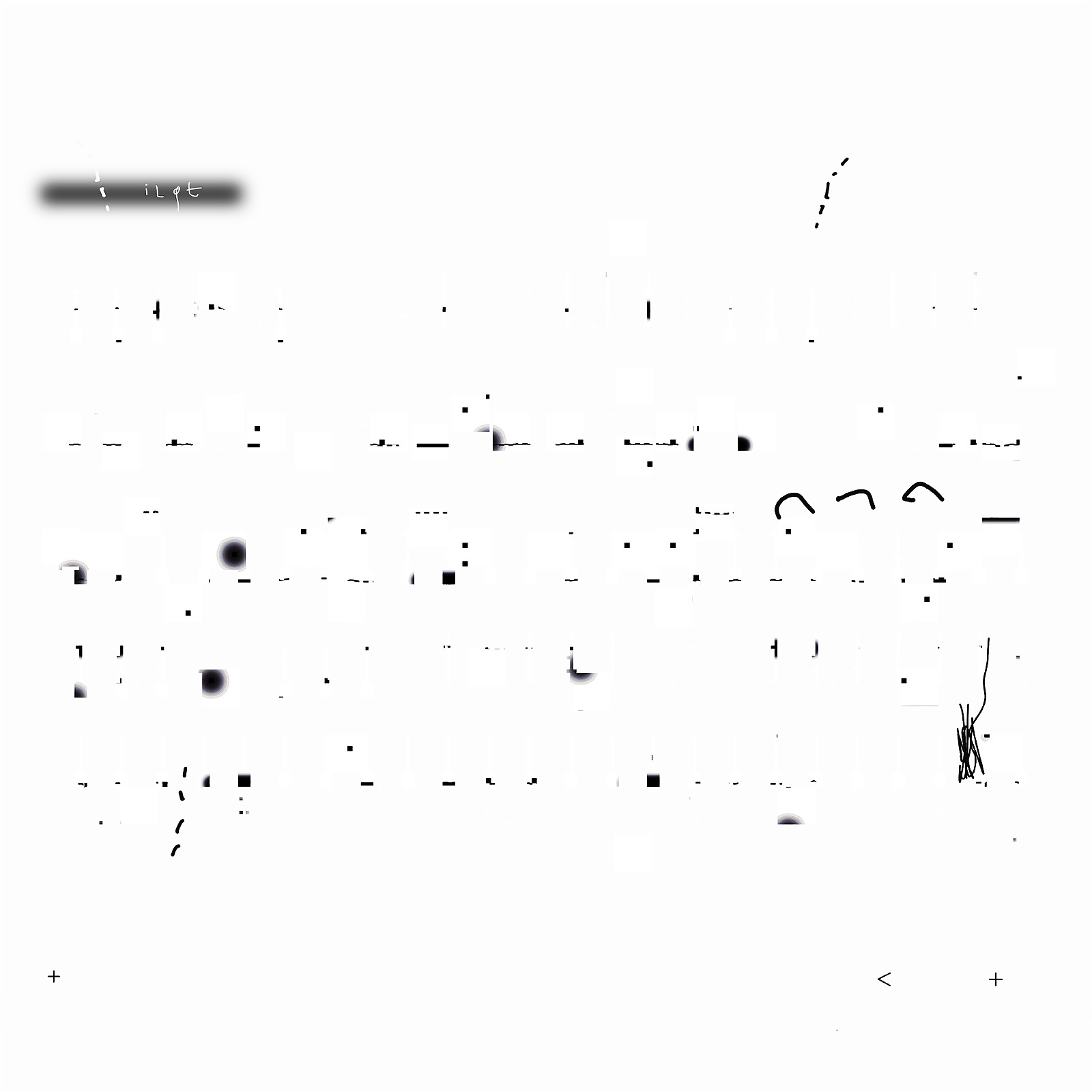 Minimalpartitüde — Mischtechnik auf FineArt Print, 70 × 70 cm, 2024