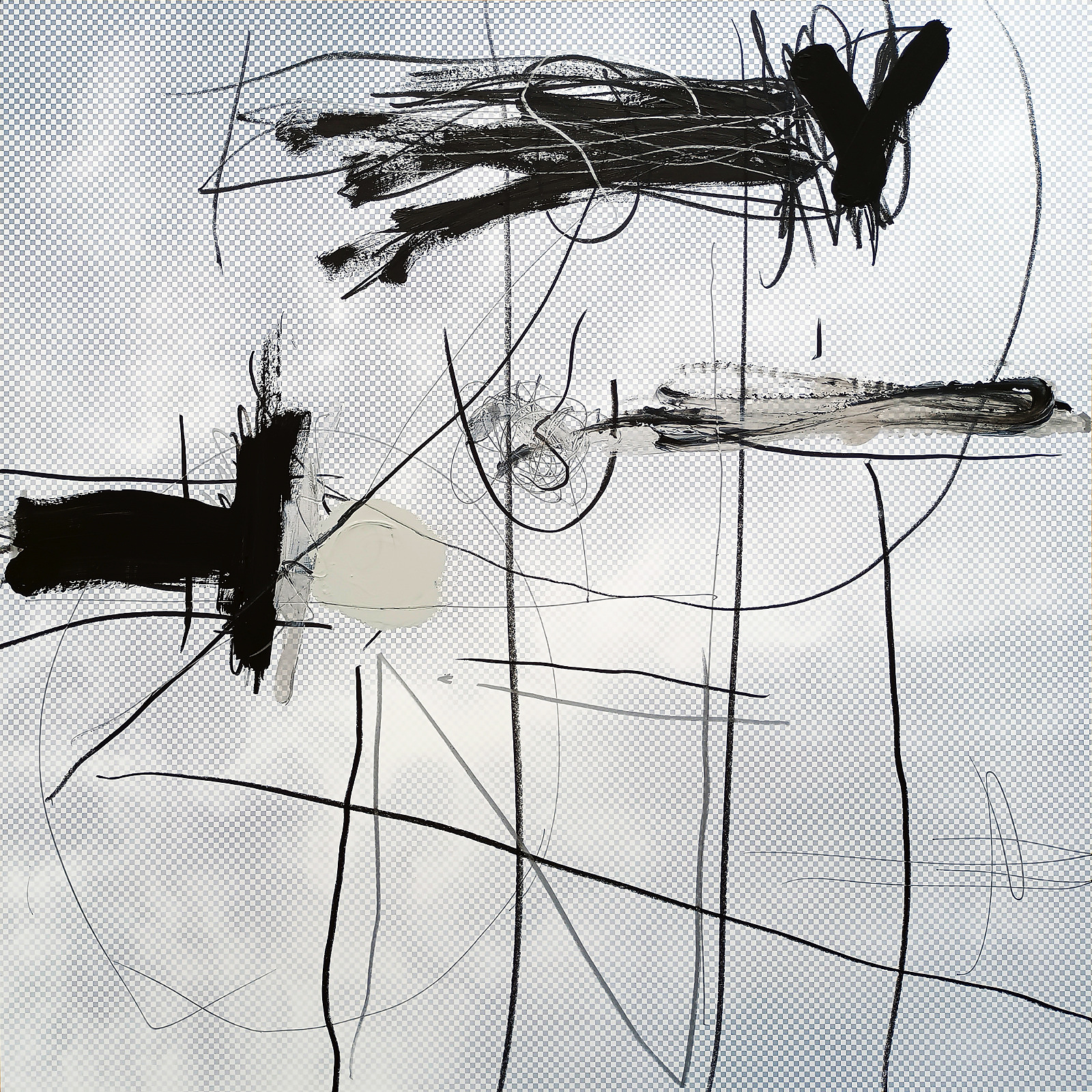 Nichts ist ohne Nichts — Mischtechnik auf FineArt Print, 70 × 70 cm, 2023