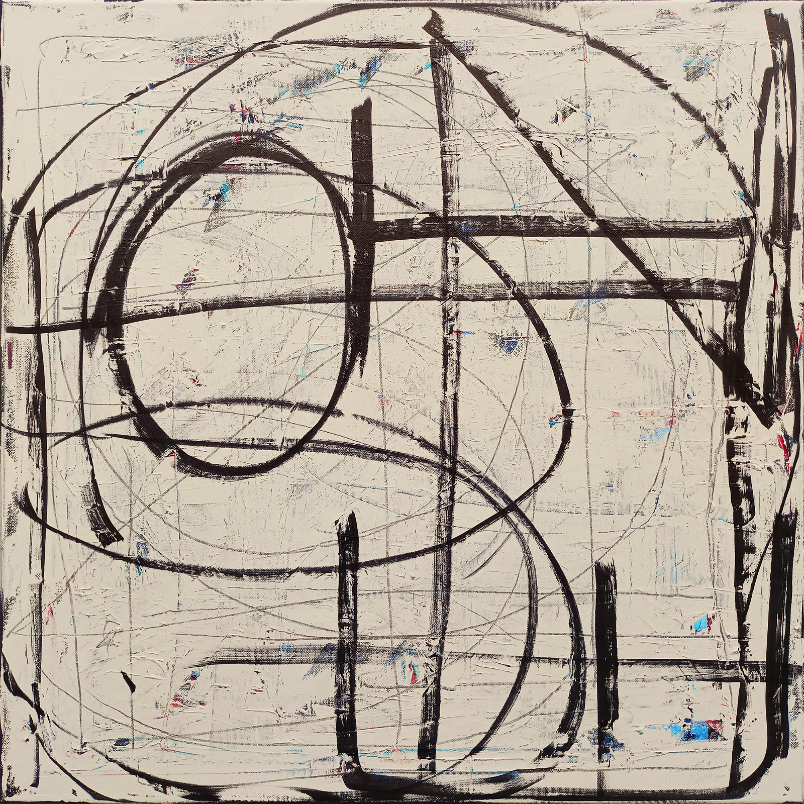 Rotolog mit Beton 01 — Mischtechnik auf Leinwand, 70 × 70 cm, 2023
