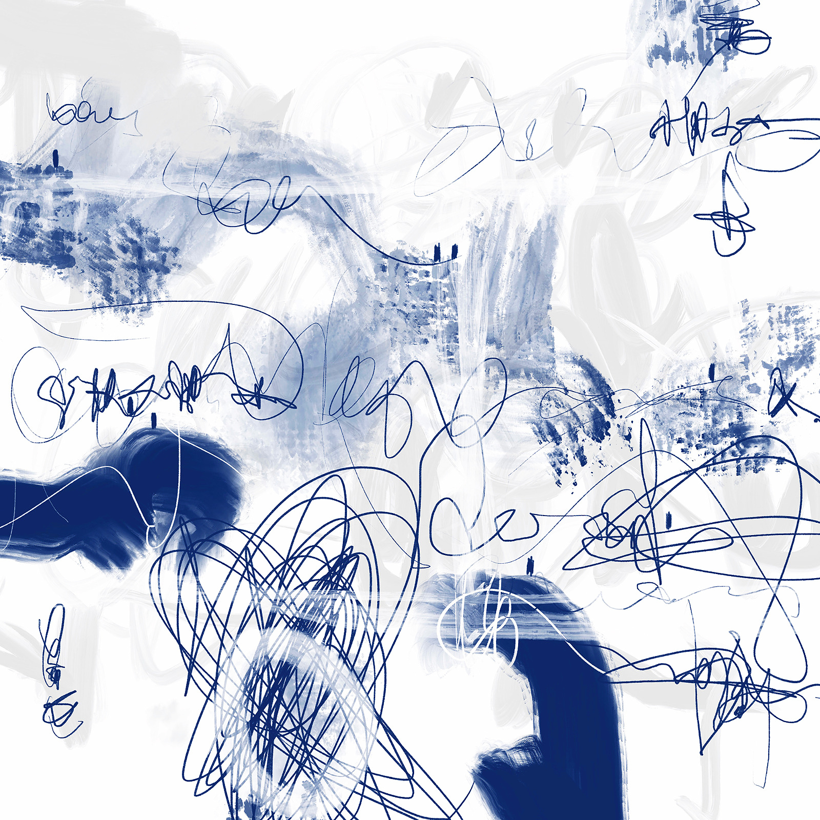 Du bist deine Zeitverschwendung — Mischtechnik auf FineArt Print, 90 × 90 cm, 2026