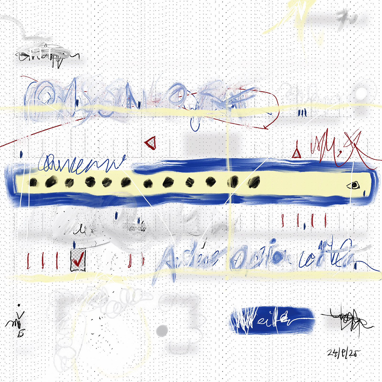Du bist dein Login 5.0 — Mischtechnik auf FineArt Print, 90 × 90 cm, 2026